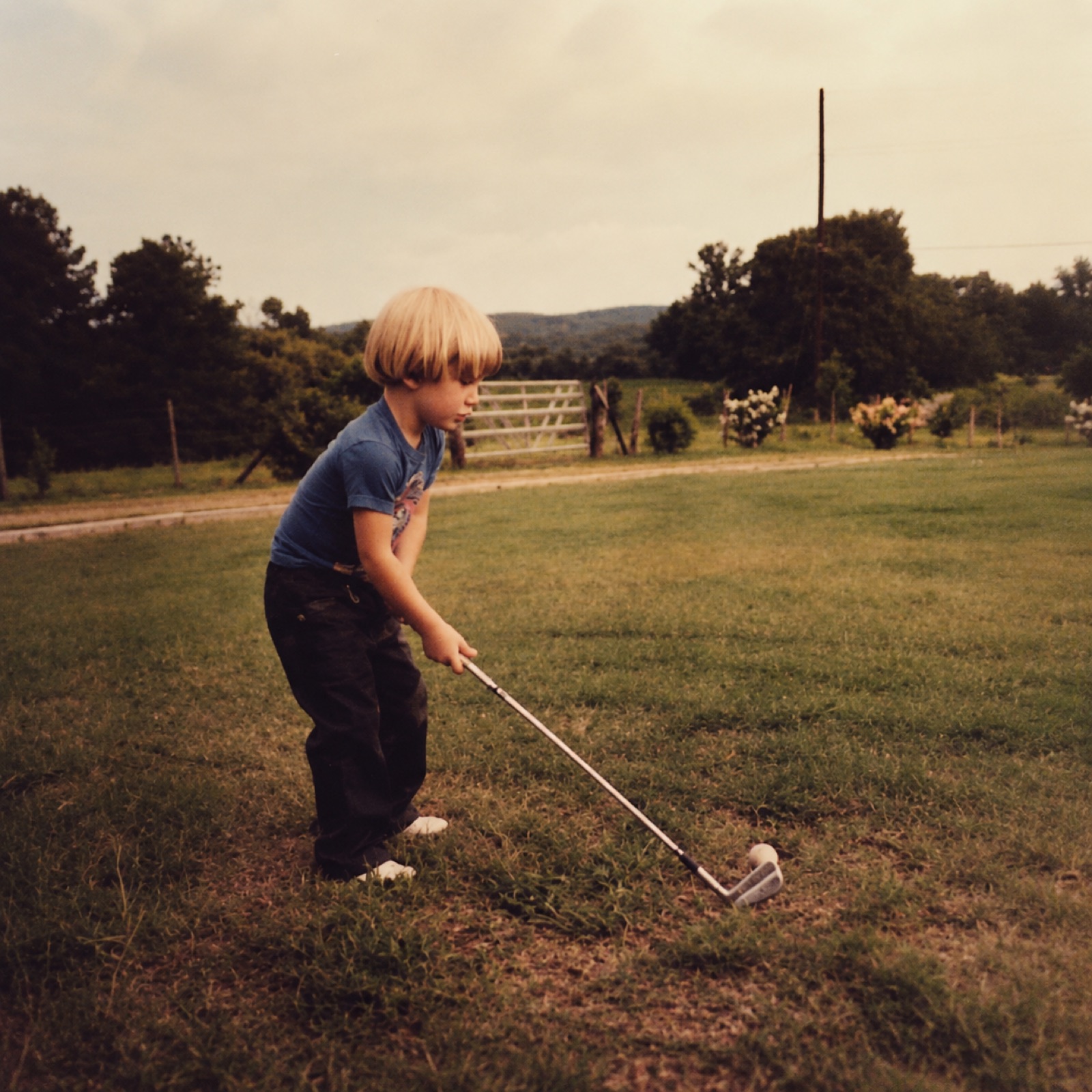 the front yard, sometime in the  80s