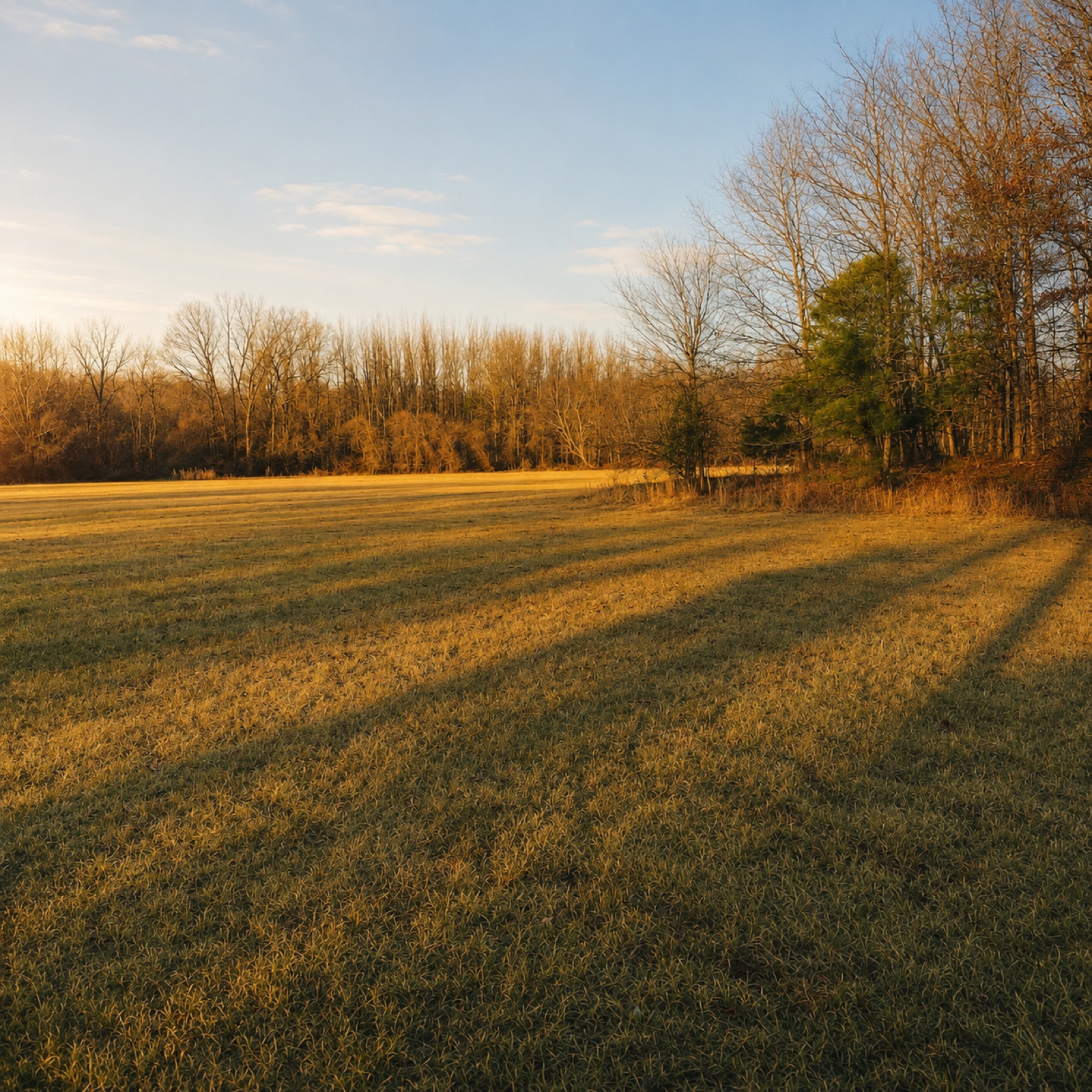 the front fields, evening