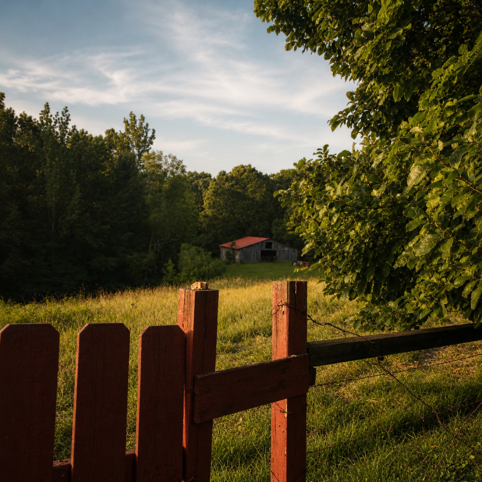 The Red Gate, barn beyond